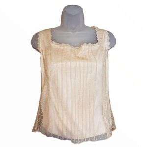 Xhilaration Y2K Mesh Polka Dot Top sz L